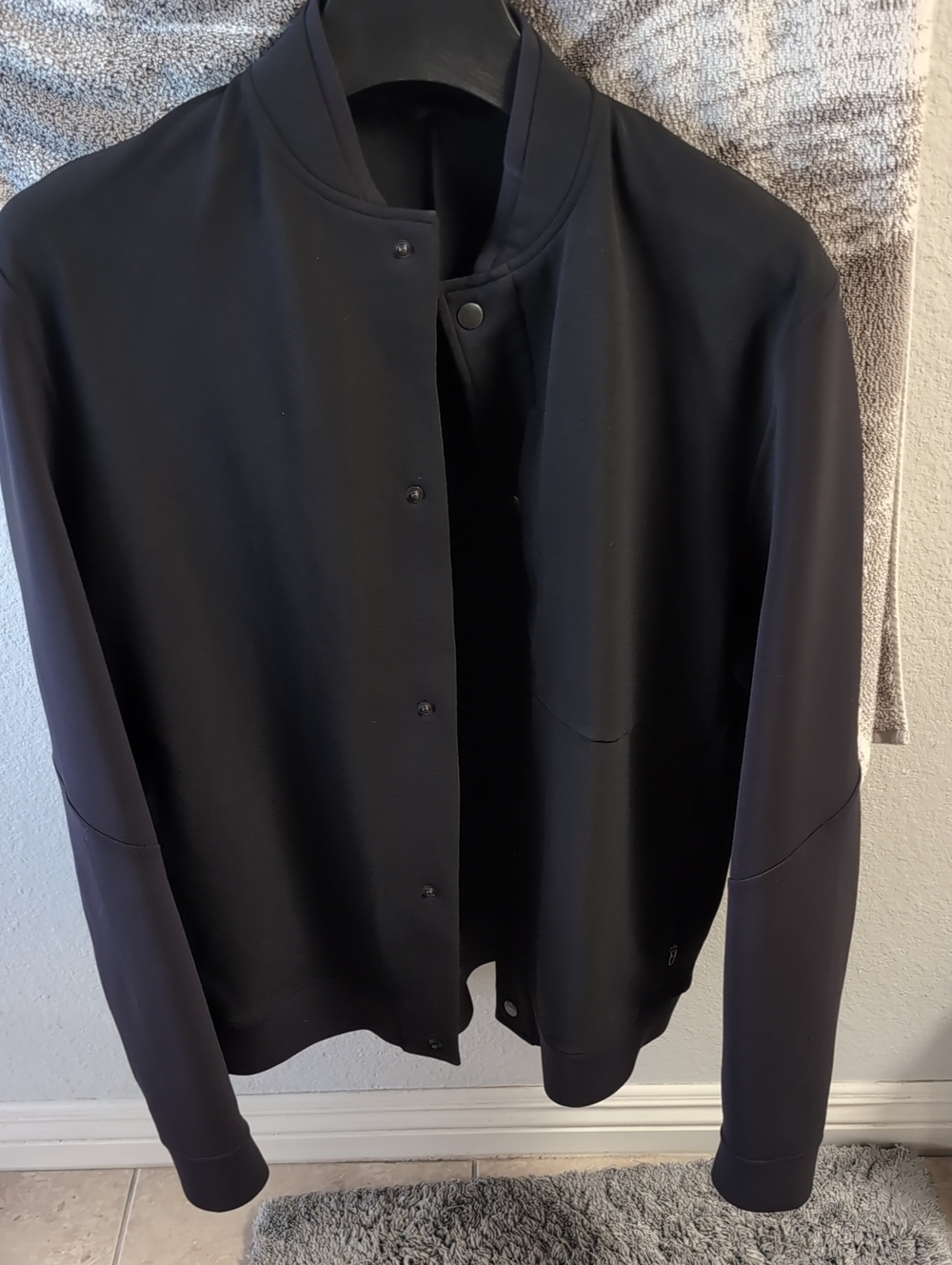 lululemon athletica Black Bomber-Style Snap Jacket